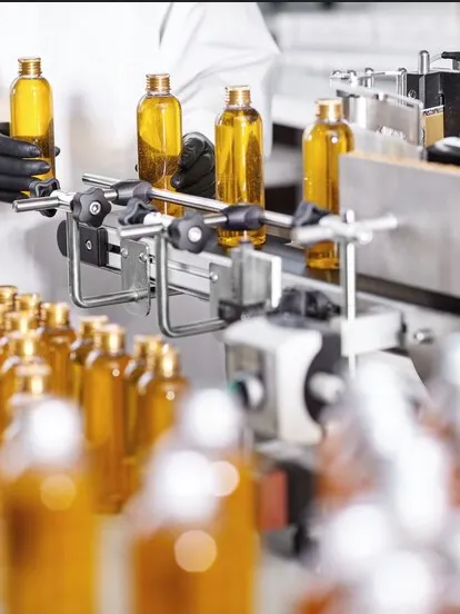 Bottles in manufacturing.